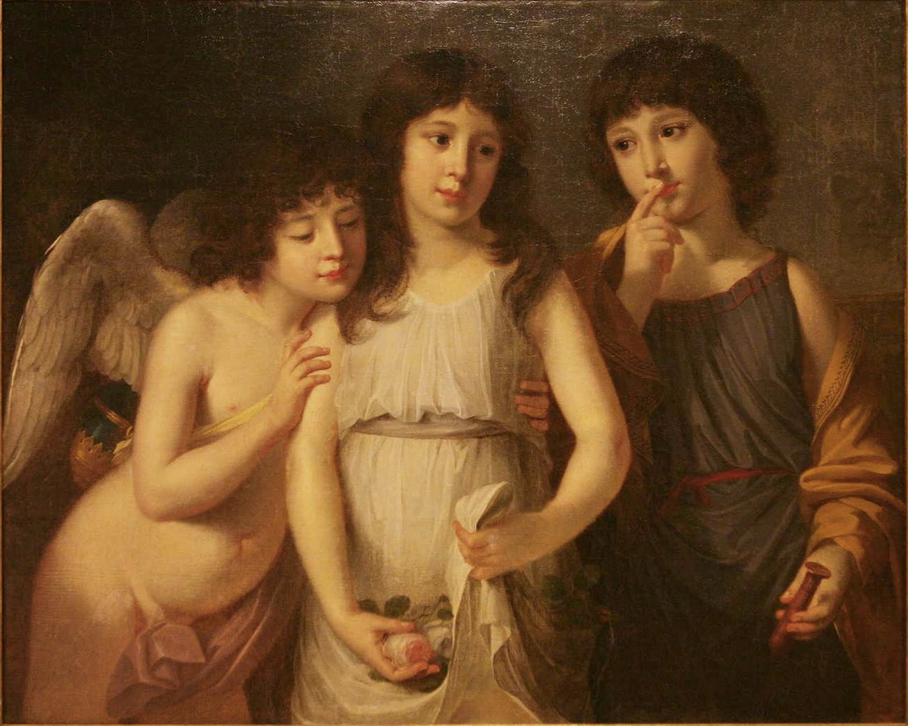 The Three Children of Monsieur Langlois, vintage artwork by Robert Lefèvre, 12x8" (A4) Poster