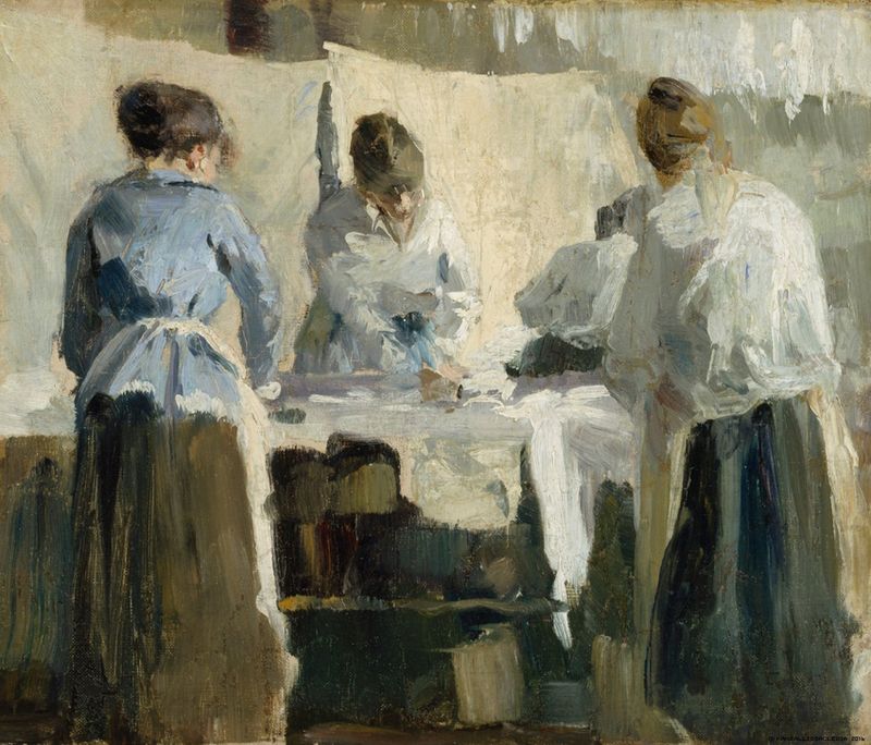 French Women Ironing by Torsten Wasastjerna,A3(16x12")Poster