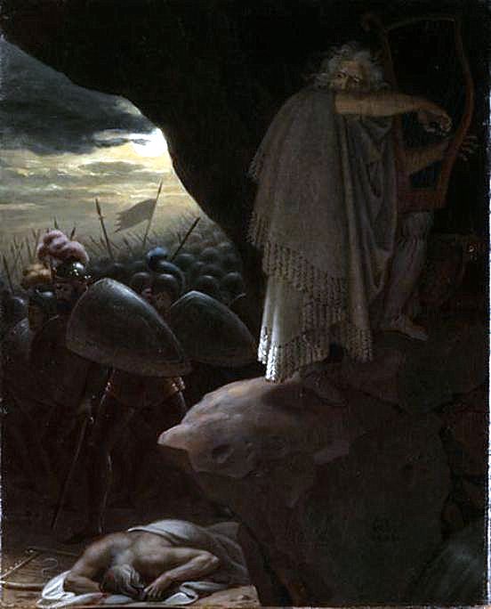 The Last Bard of Wales, vintage artwork by Anne-Louis Girodet de Roussy-Trioson, 12x8" (A4) Poster