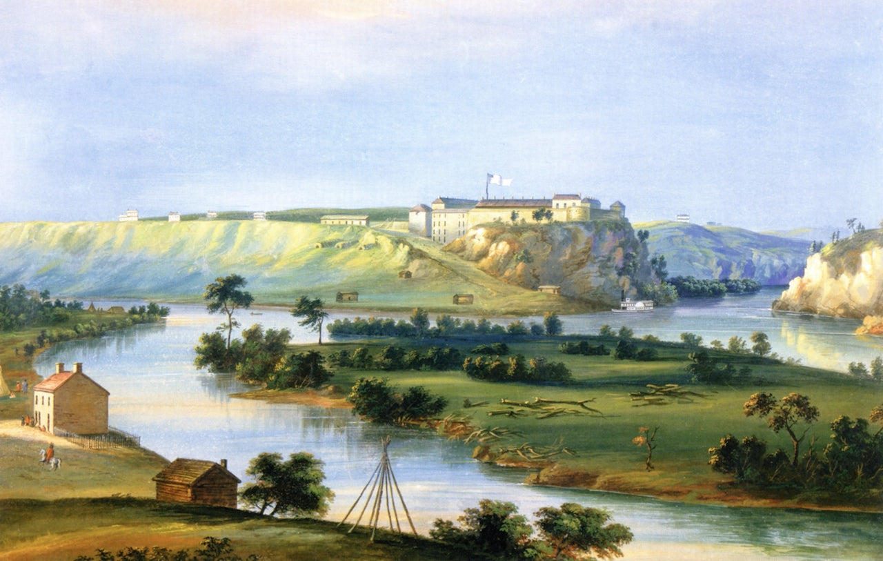 Fort Snelling, Minnesota, vintage artwork by John Caspar Wild, A3 (16x12") Poster Print