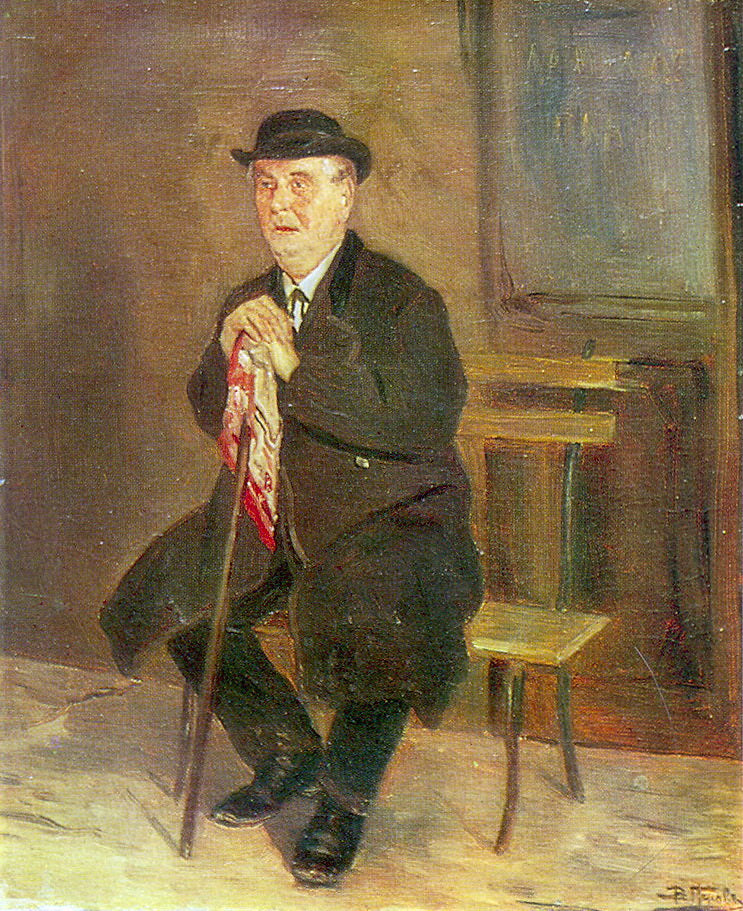 Old Man on the Bench, vintage artwork by Vasily Grigoryevich Perov, 12x8" (A4) Poster
