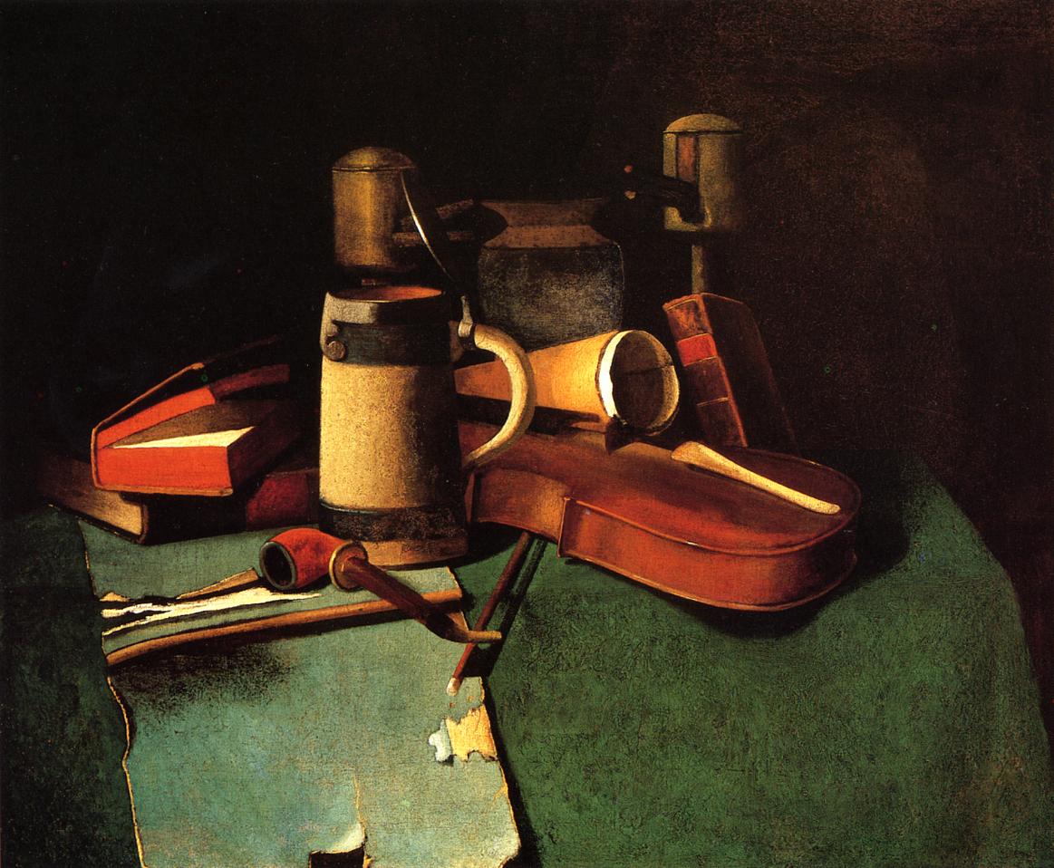 Books, Mug, Pipe and Violin by John Frederick Peto,A3(16x12")Poster