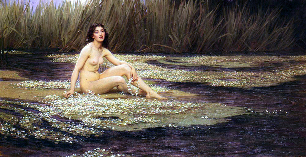 The water nymph, vintage artwork by Herbert James Draper, 12x8" (A4) Poster