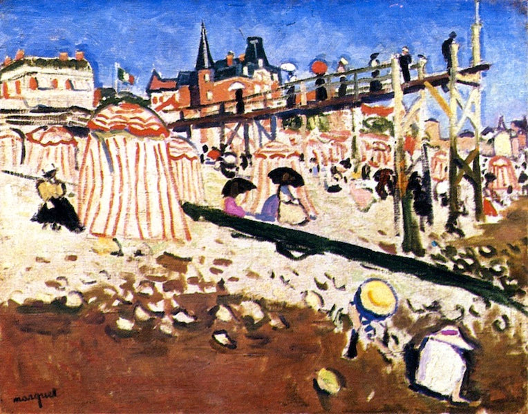 The Beach at Sainte-Adresse by Albert Marquet,16x12(A3) Poster