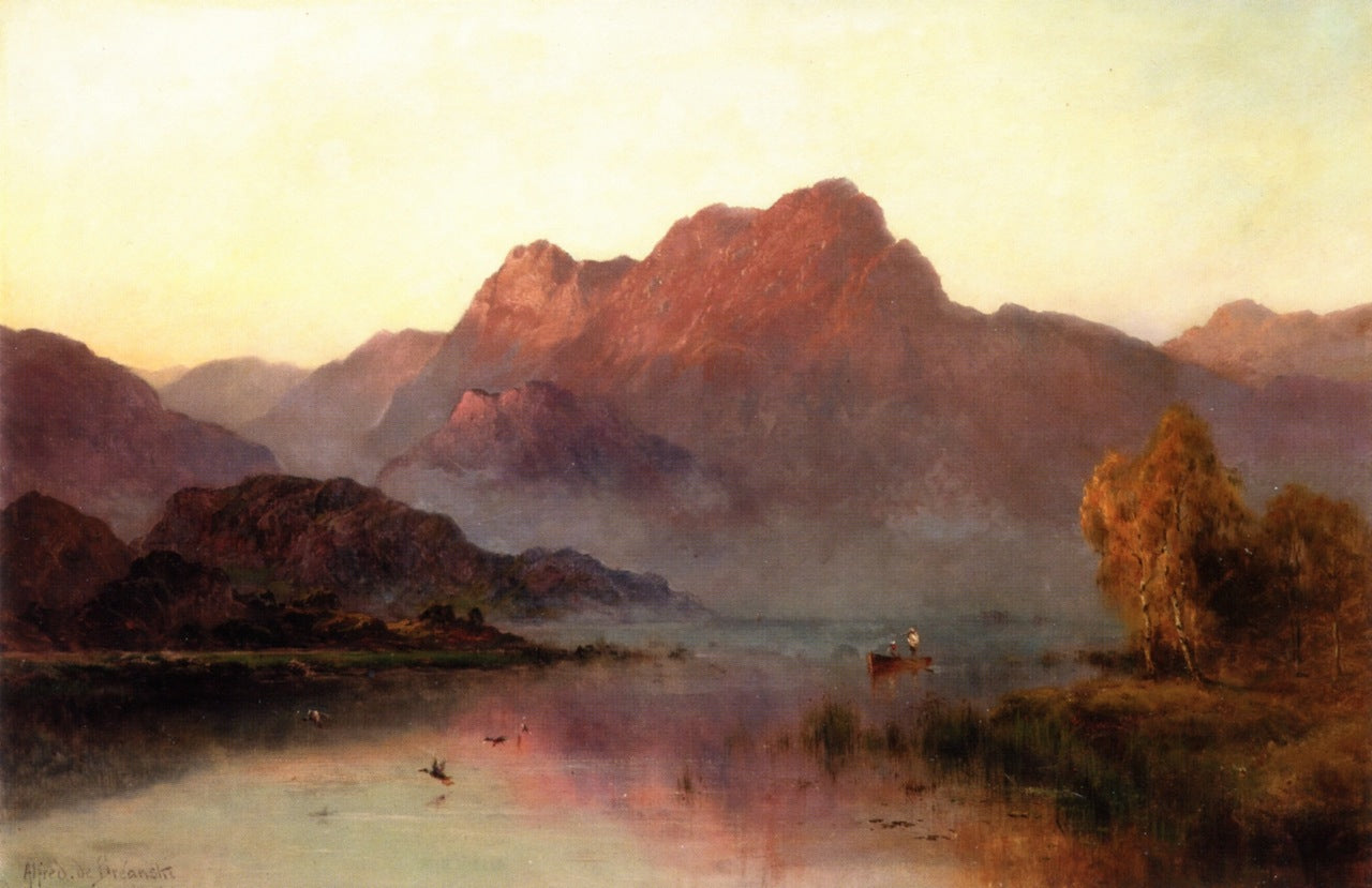 Evening Mists, vintage artwork by Alfred de Breanski, Sr., 12x8" (A4) Poster