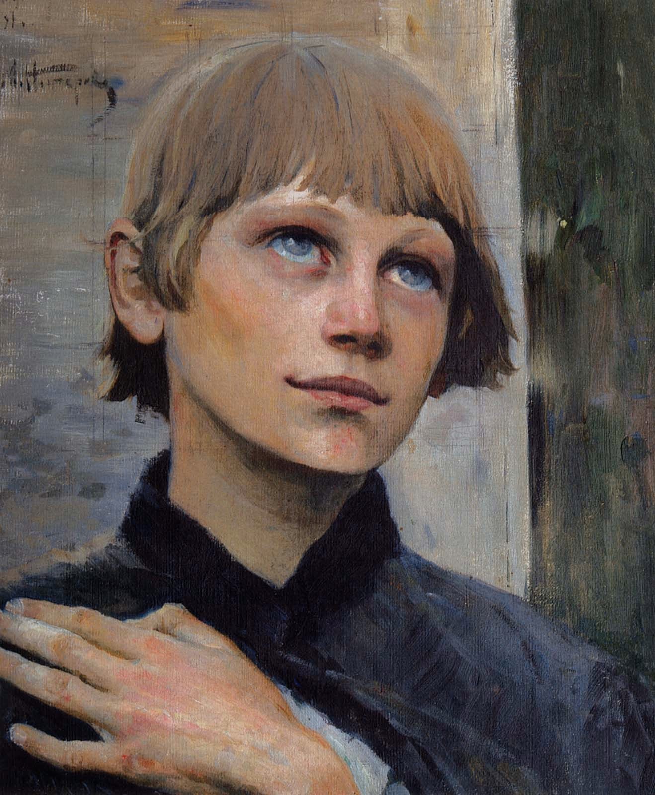 Boy Praying, vintage artwork by Mikhail Vasilevich Nesterov, 12x8" (A4) Poster