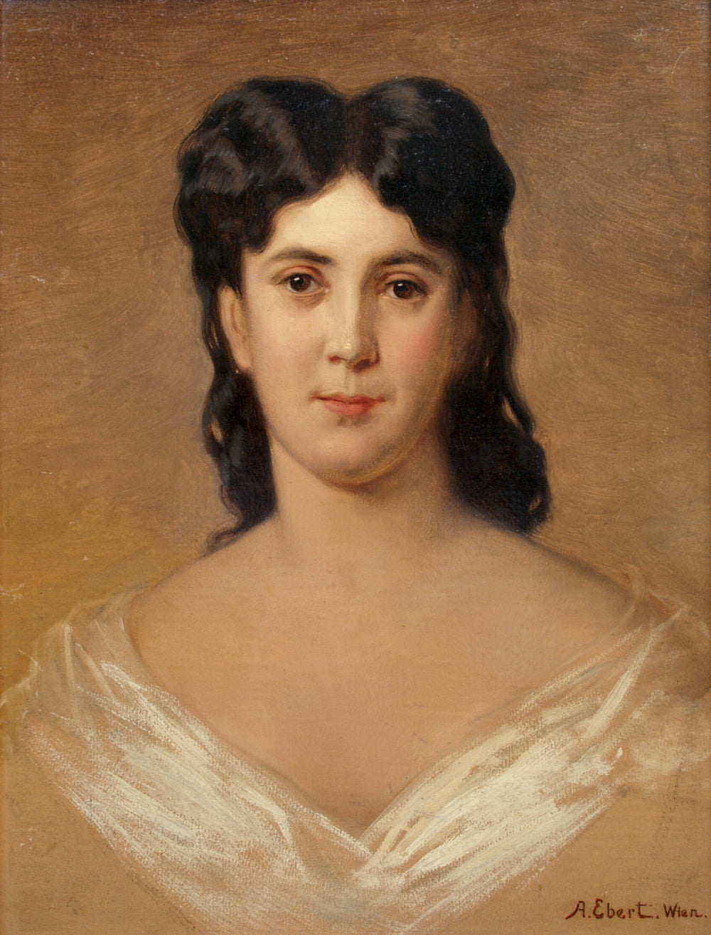 Portrait of Lady Biedermeier, vintage artwork by Anton Ebert, 12x8" (A4) Poster