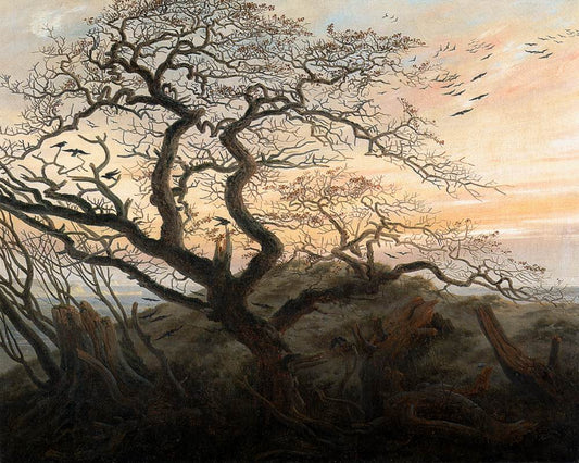 Raven Tree, vintage artwork by Caspar David Friedrich, 12x8" (A4) Poster