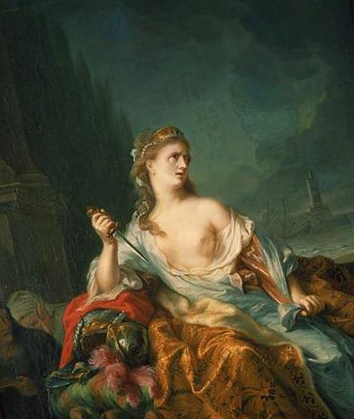 Dido about to Stab Herself, vintage artwork by Johann Heinrich Tischbein the Elder, 12x8" (A4) Poster