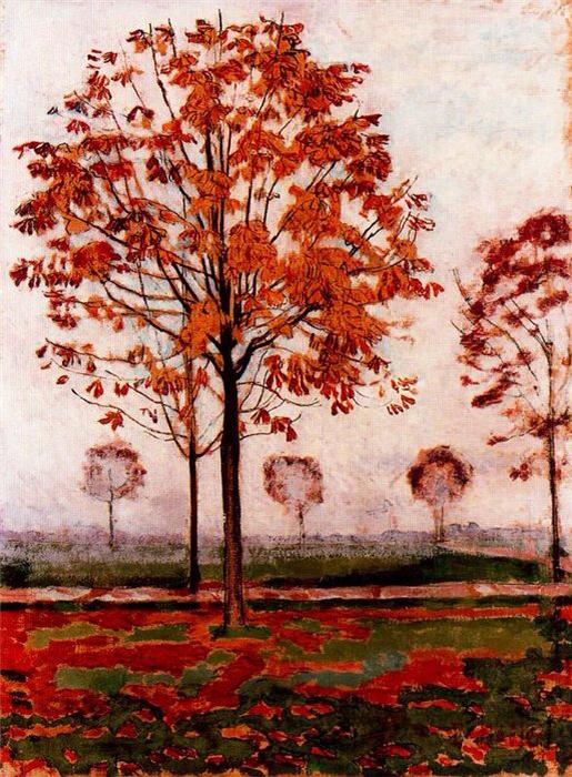 Alley of Chestnut Trees in Autumn by Ferdinand Hodler,A3(16x12")Poster