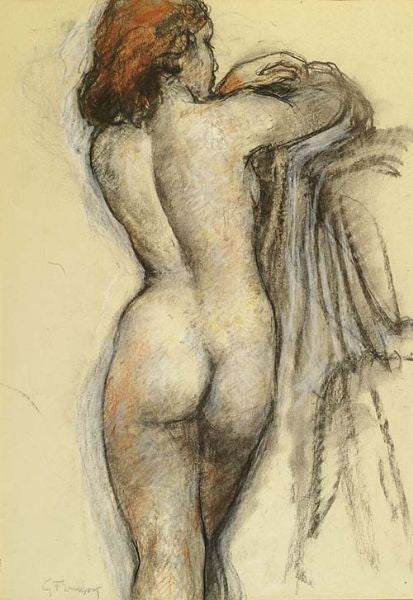 Female Back by François-Emile Barraud,16x12(A3) Poster