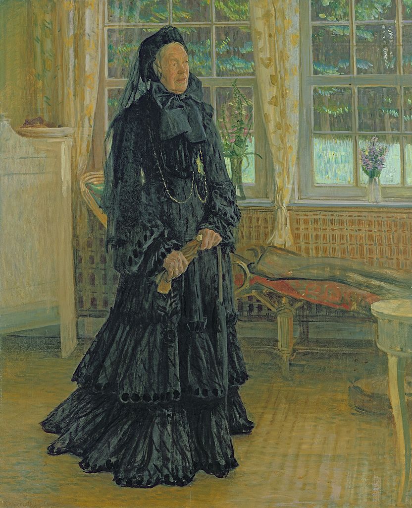 Marie Zacharias. Rainy Day, vintage artwork by Leopold von Kalckreuth, 12x8" (A4) Poster