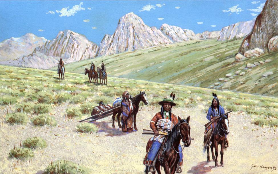 Mountain Desert Trail, vintage artwork by John Hauser, 12x8" (A4) Poster
