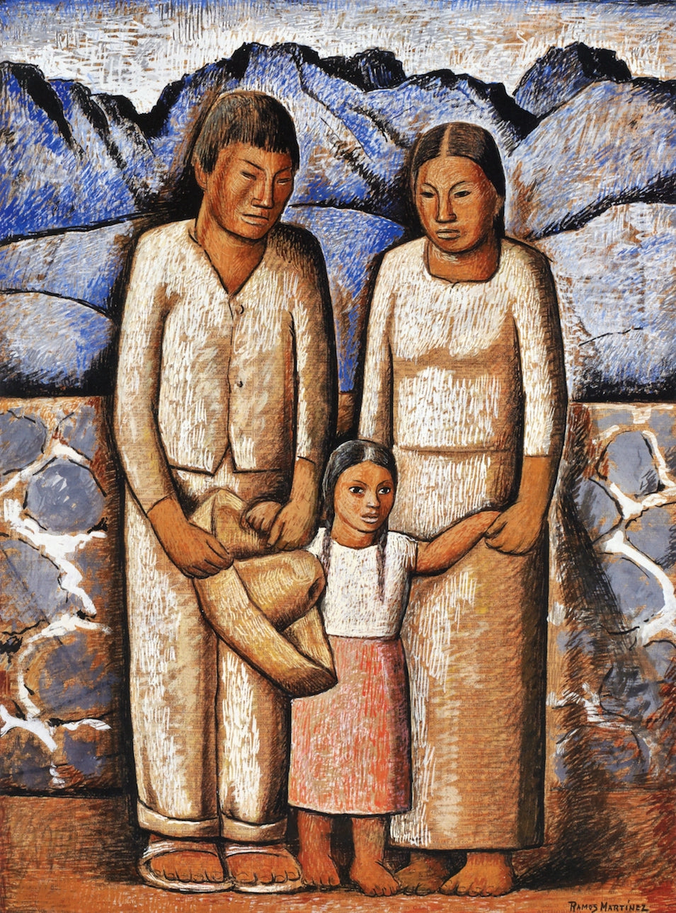 La Familia by Alfredo Ramos Martinez,16x12(A3) Poster