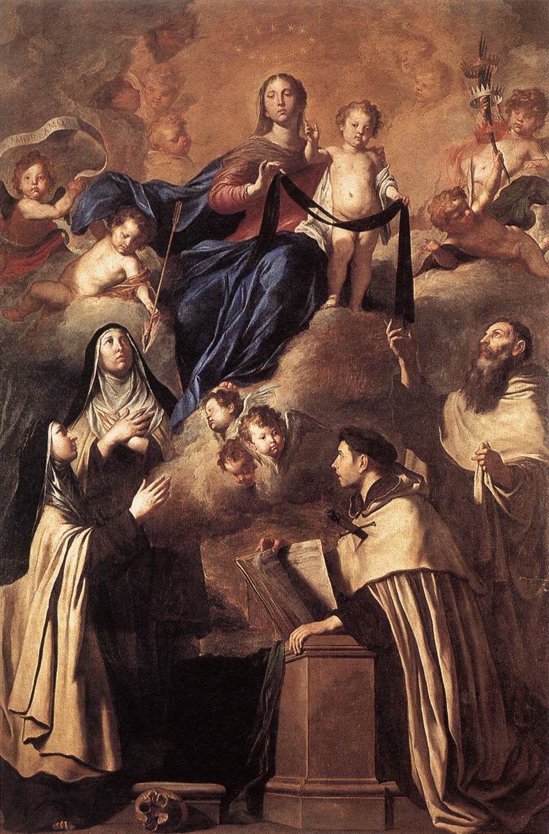 Our Lady of Mount Carmel, vintage artwork by Pietro Novelli, 12x8" (A4) Poster