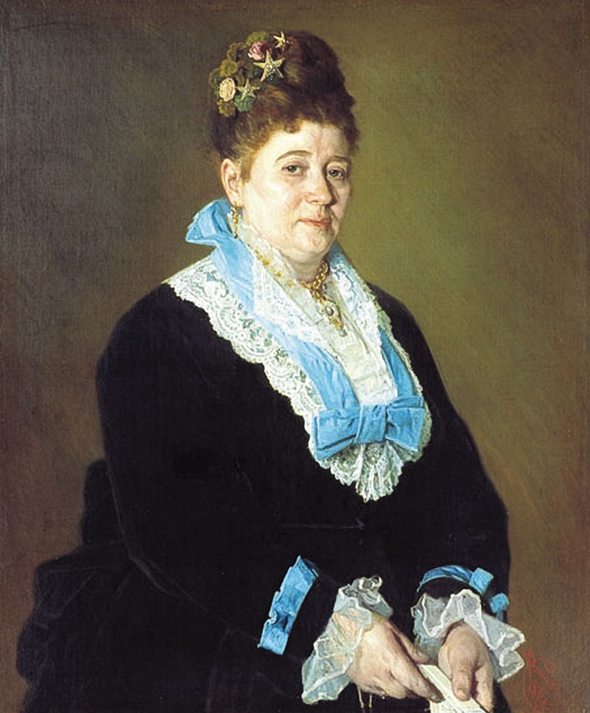 Portrait of E. Yu. Zak, vintage artwork by Ivan Kramskoi, 12x8" (A4) Poster