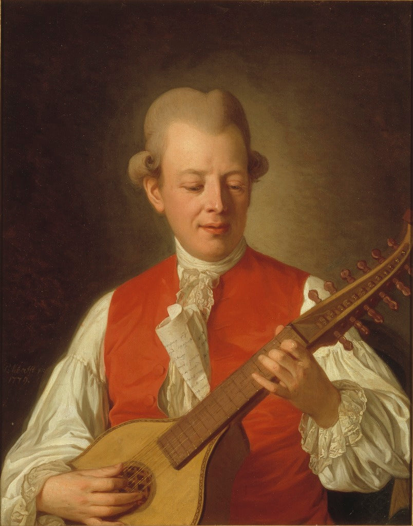 Portrait of Carl Mikael Bellmann, vintage artwork by Per Krafft the Elder, 12x8" (A4) Poster