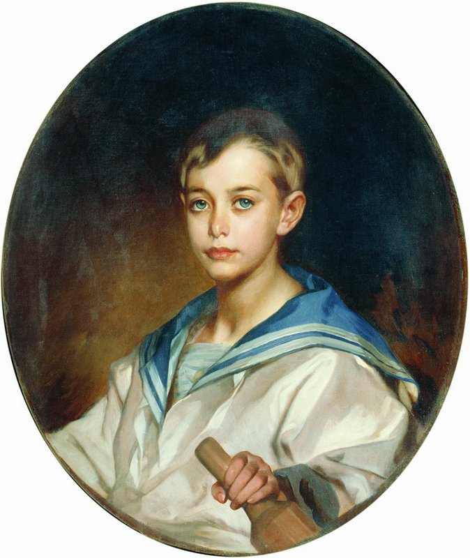 Portrait of Count B.S. Sheremetev as a Child, vintage artwork by Ivan Makarov, 12x8" (A4) Poster
