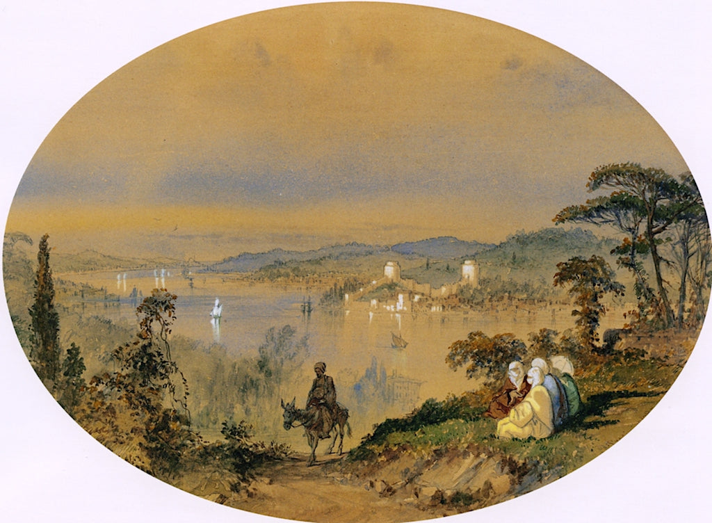 Above Kanlica, with a View of Rumelihisari, vintage artwork by Count Amadeo Preziosi, A3 (16x12") Poster Print