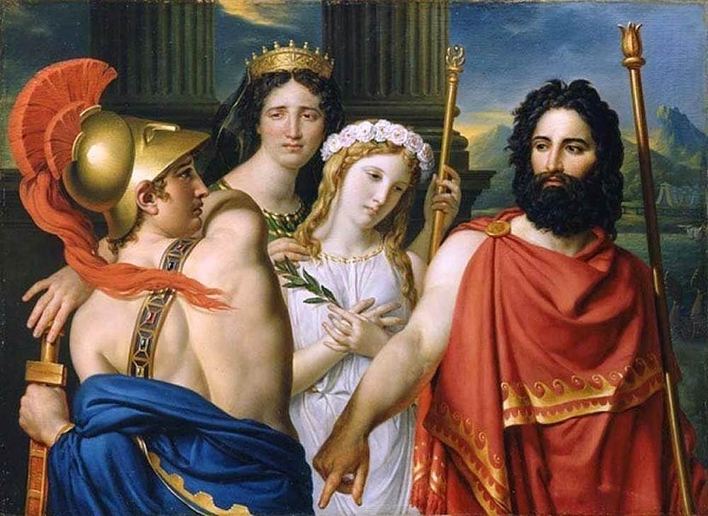 The Anger of Achilles (second version), vintage artwork by Jacques-Louis David, 12x8" (A4) Poster