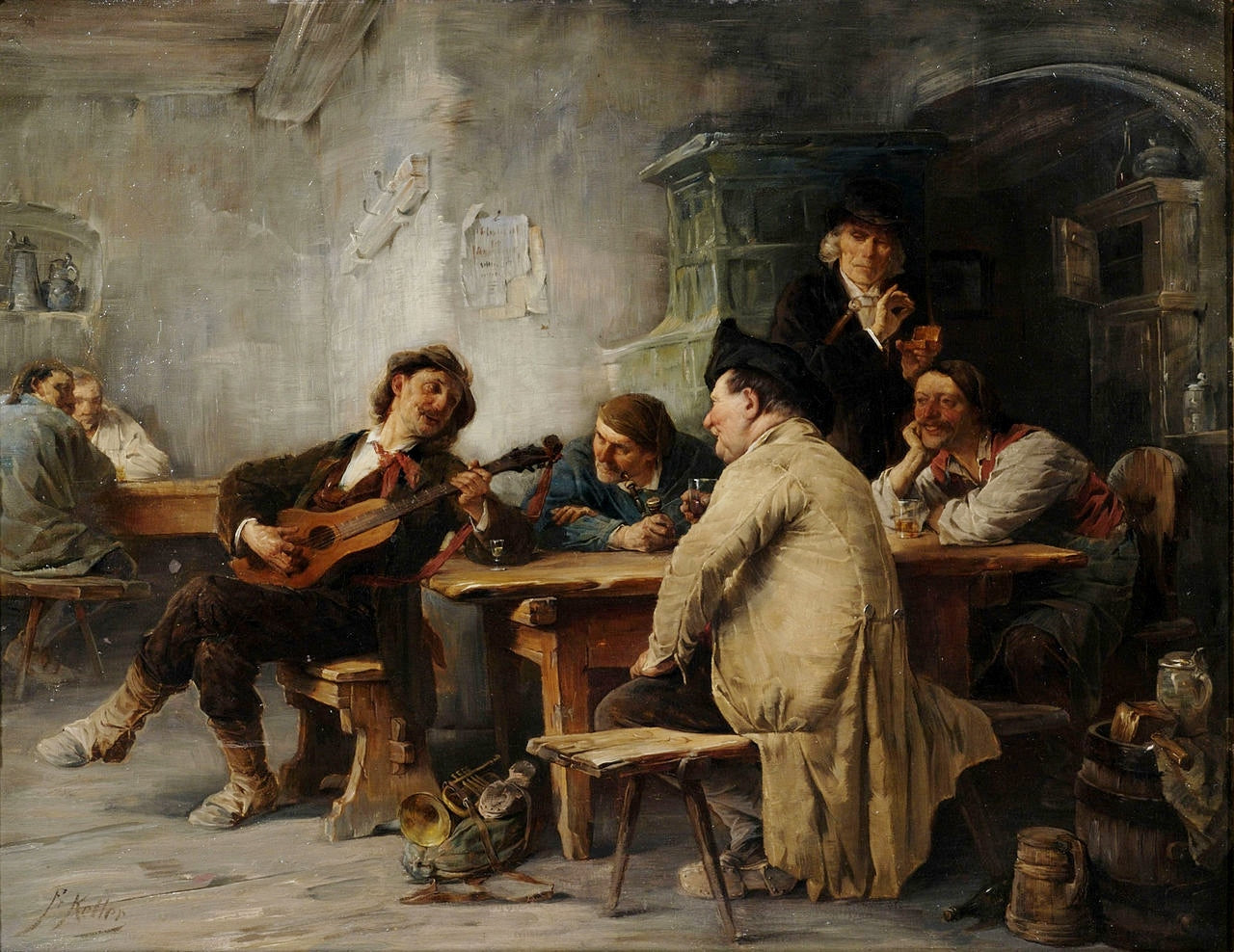 The Travelling Singer, vintage artwork by Friedrich von Keller, 12x8" (A4) Poster