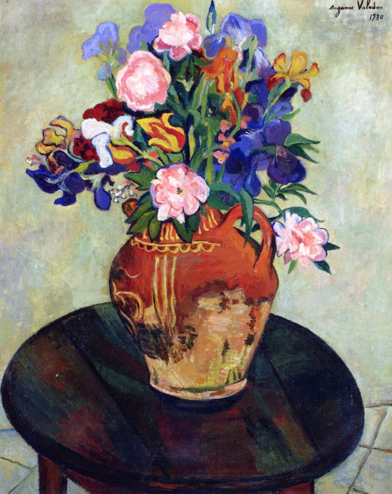 Bouquet of Flowers on a Table, vintage artwork by Suzanne Valadon, 12x8" (A4) Poster