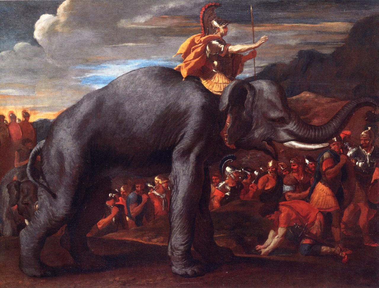 Hannibal Crossing the Alps, vintage artwork by Nicolas Poussin, 12x8" (A4) Poster