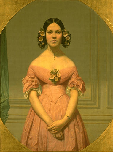 Mlle Isaure Chasseriau, Neice of the Artist, vintage artwork by Eugène-Emmanuel Amaury-Duval, A3 (16x12") Poster Print