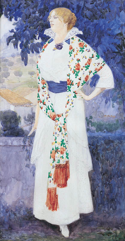 Portrait of Artist's Wife, Zofia by Edward Okuń,16x12(A3) Poster