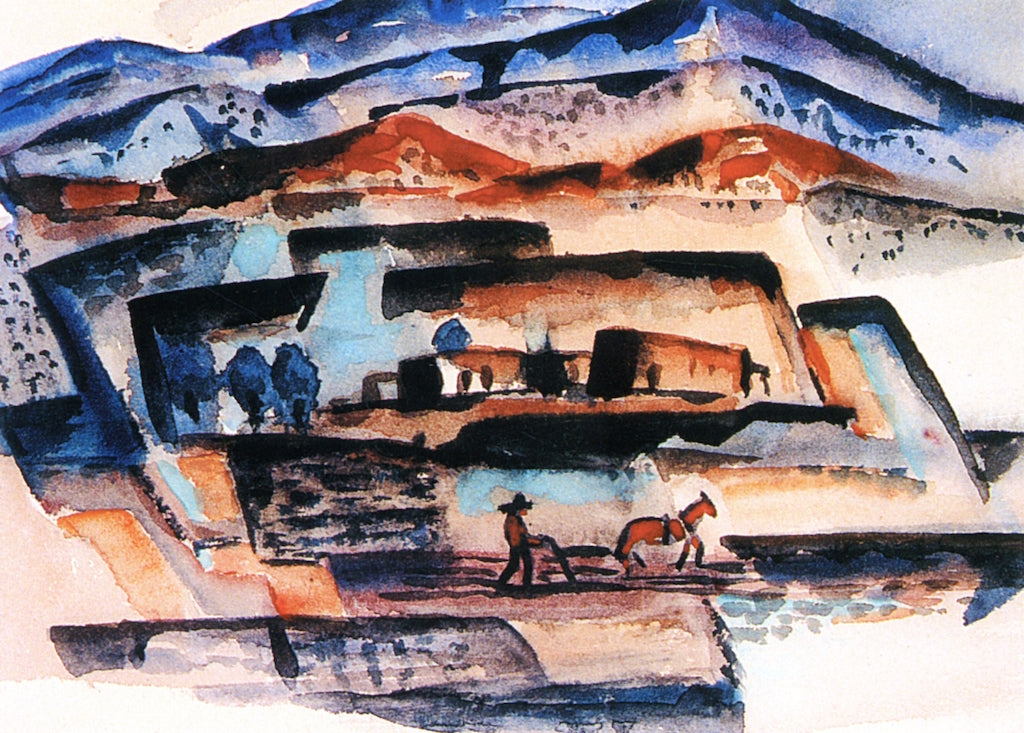 Man Plowing Fields, vintage artwork by Frank Applegate, 12x8" (A4) Poster