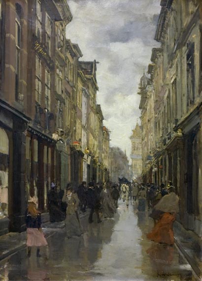 The Spuistraat, vintage artwork by Floris Arntzenius, 12x8" (A4) Poster
