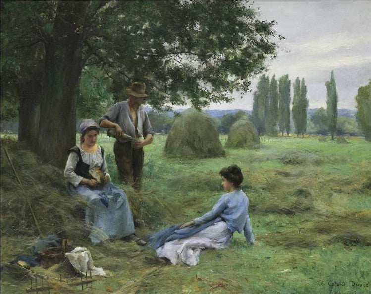 Reapers Resting, vintage artwork by Therèse Marthe Françoise Cotard-Dupre, 12x8" (A4) Poster