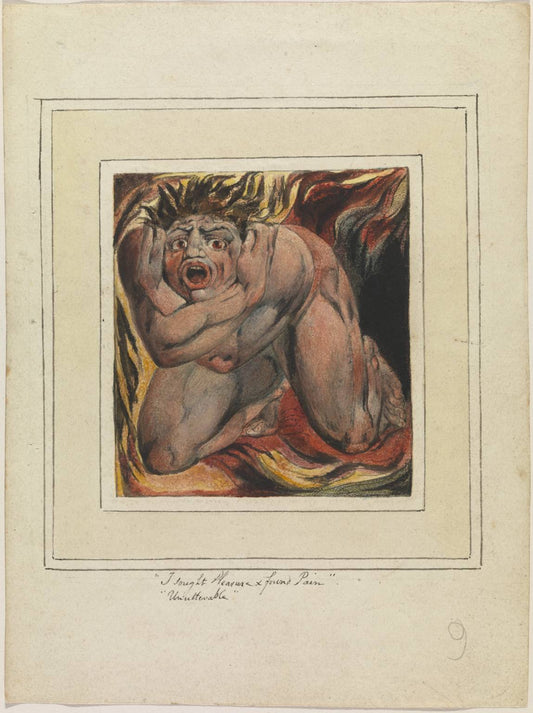 First Book of Urizen, Plate 6, vintage artwork by William Blake, 12x8" (A4) Poster