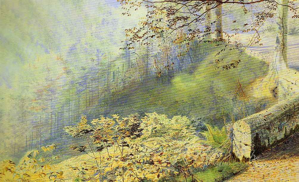 Autumn Sunlight, vintage artwork by John Atkinson Grimshaw, 12x8" (A4) Poster