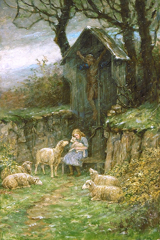 Refuge, vintage artwork by Frederick Stuart Church, 12x8" (A4) Poster