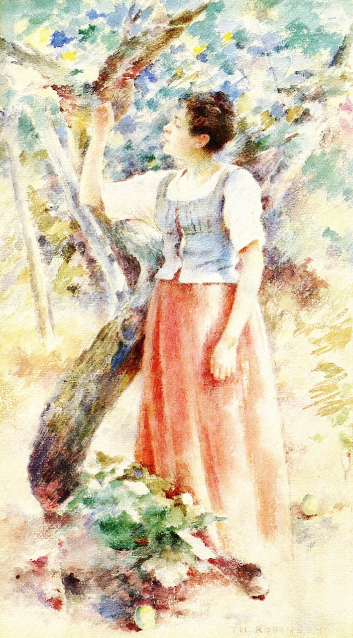 Girl in the Orchard by Theodore Robinson,A3(16x12")Poster