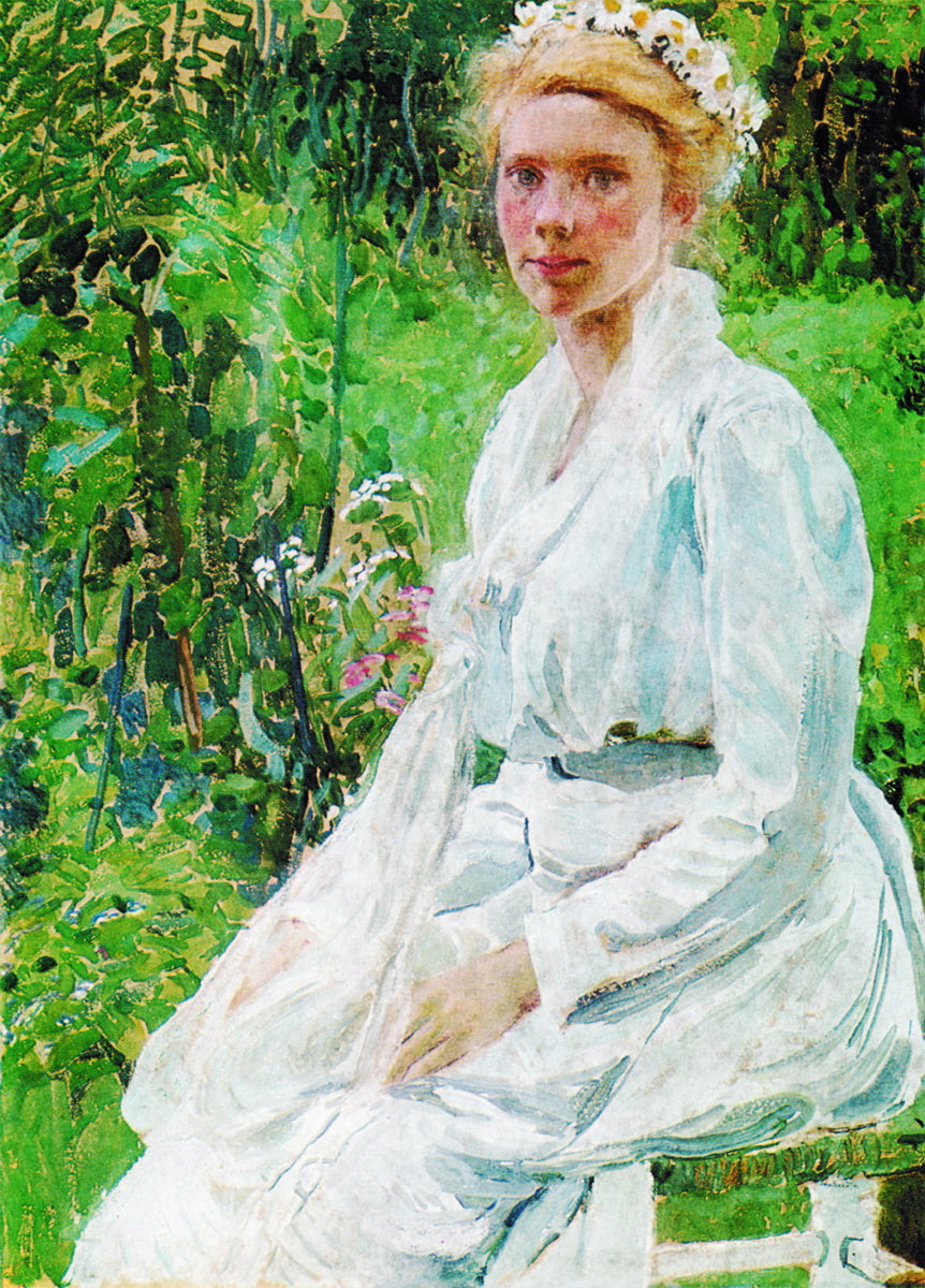 Girl from Finand, vintage artwork by Alexander Golovin, 12x8" (A4) Poster
