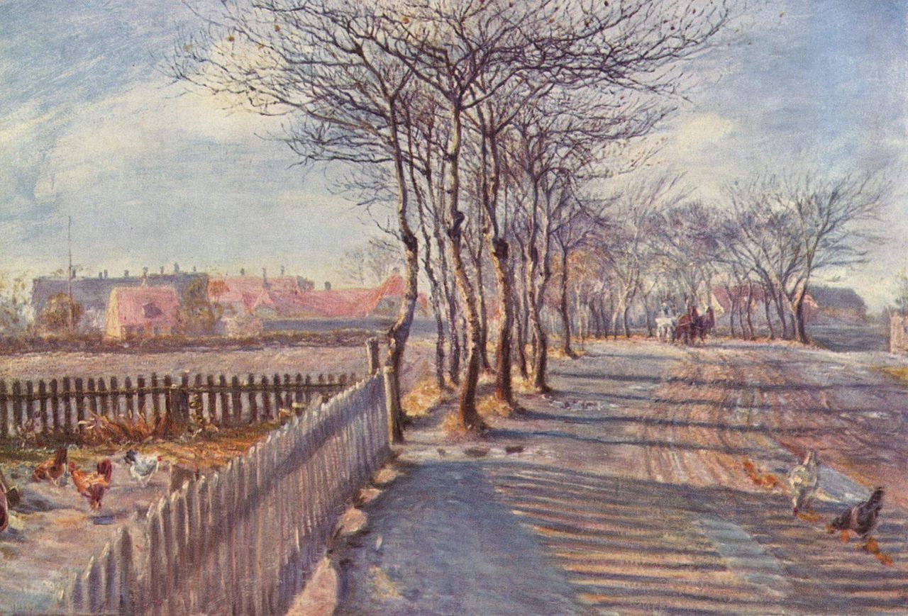 Alley in Kastrup, vintage artwork by Theodor Philipsen, 12x8" (A4) Poster