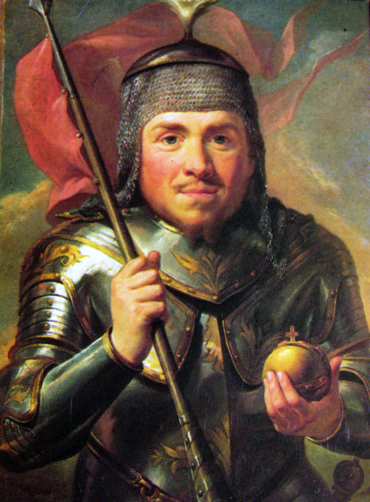 Portrait of king Władysław I the Elbow-high, vintage artwork by Marcello Bacciarelli, 12x8" (A4) Poster