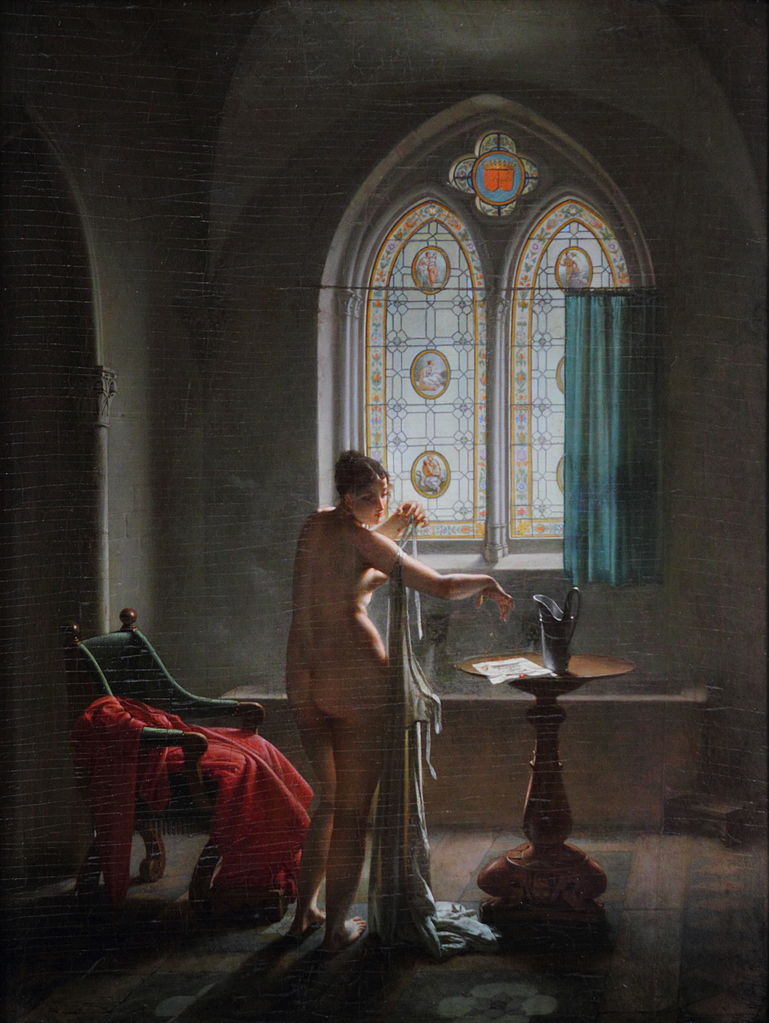 La Salle de bain gothique, vintage artwork by Jean-Baptiste Mallet, 12x8" (A4) Poster