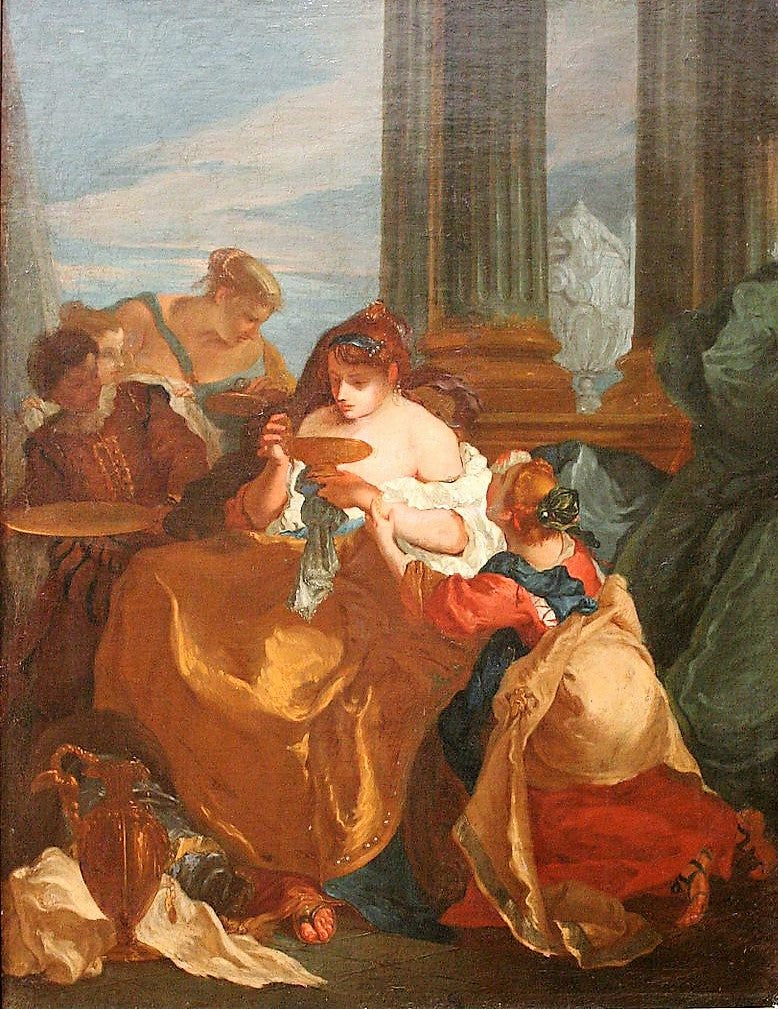 Sophonisbe Drinks Poison, vintage artwork by Michel-François Dandre-Bardon, 12x8" (A4) Poster