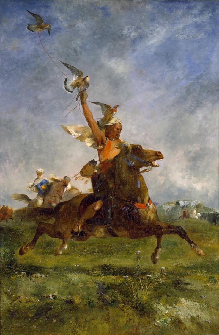 Arab Falconer, vintage artwork by Eugène Fromentin, A3 (16x12") Poster Print