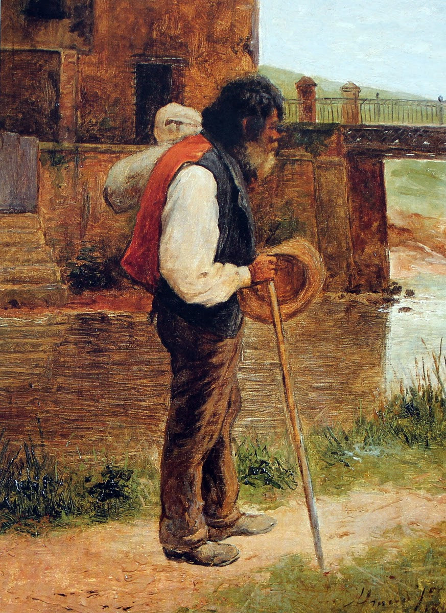 Beggar on Tabatingüera street, vintage artwork by Jose Ferraz de Almeida Junior, 12x8" (A4) Poster