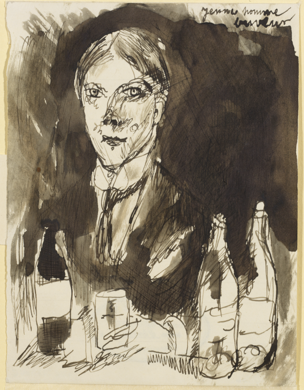 Man at the Table, vintage artwork by Nils Dardel, 12x8" (A4) Poster