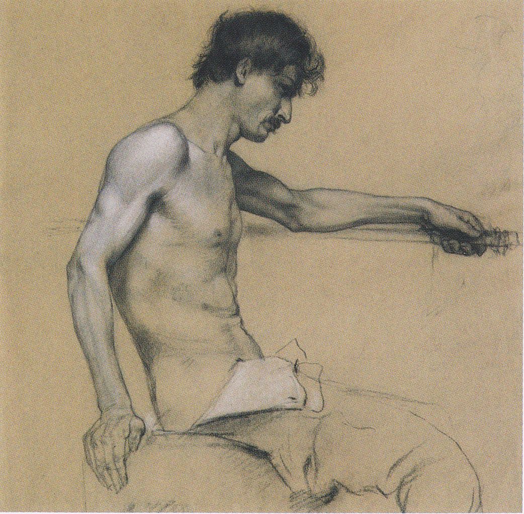 Study of a Male Nude by Koloman Moser,A3(16x12")Poster