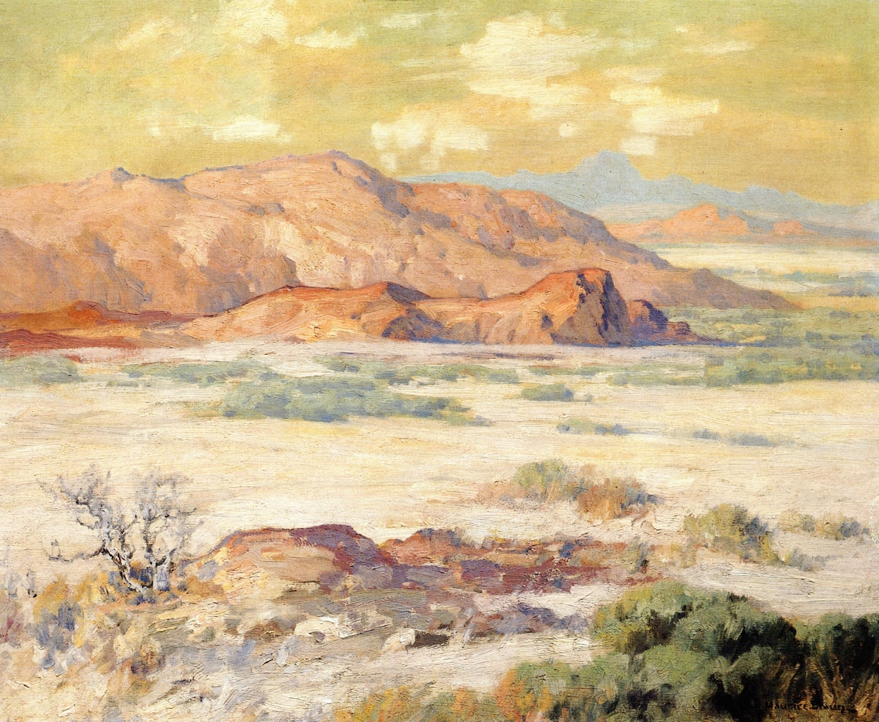 The Desert, vintage artwork by Maurice Braun, 12x8" (A4) Poster