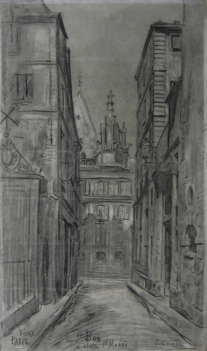 eux Paris, rue St Bon et cloître St Merri by Fernand Combes,A3(16x12")Poster