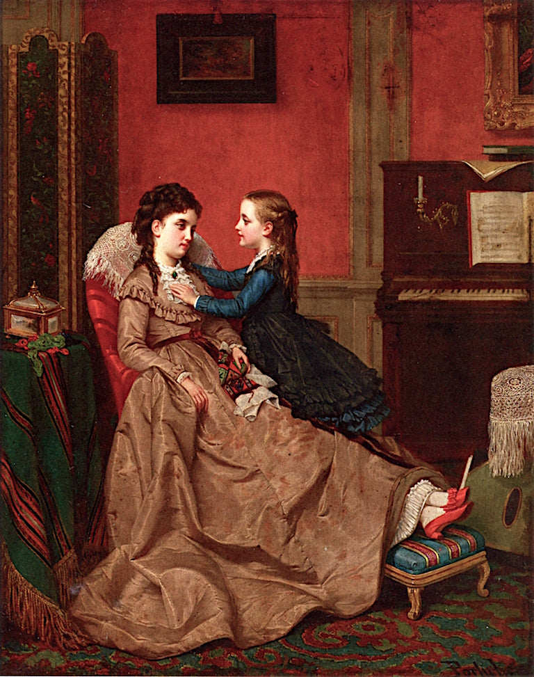 A Child's Love, vintage artwork by Jan Frederik Pieter Portielje, 12x8" (A4) Poster