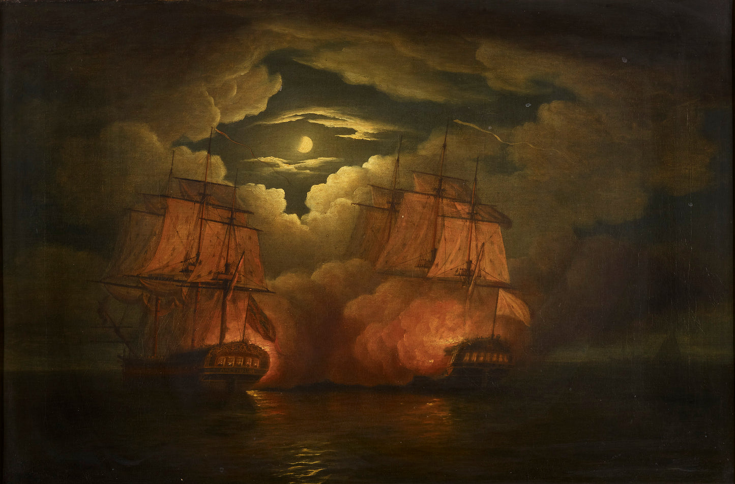 The Engagement Between "The Arethusa" and "La Belle Poule" 17 June 1778, vintage artwork by Francis Swaine, 12x8" (A4) Poster