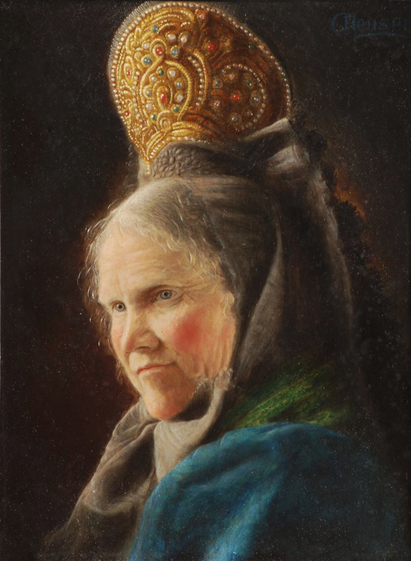 Portrait Of A Lady, vintage artwork by Christian Heuser, 12x8" (A4) Poster